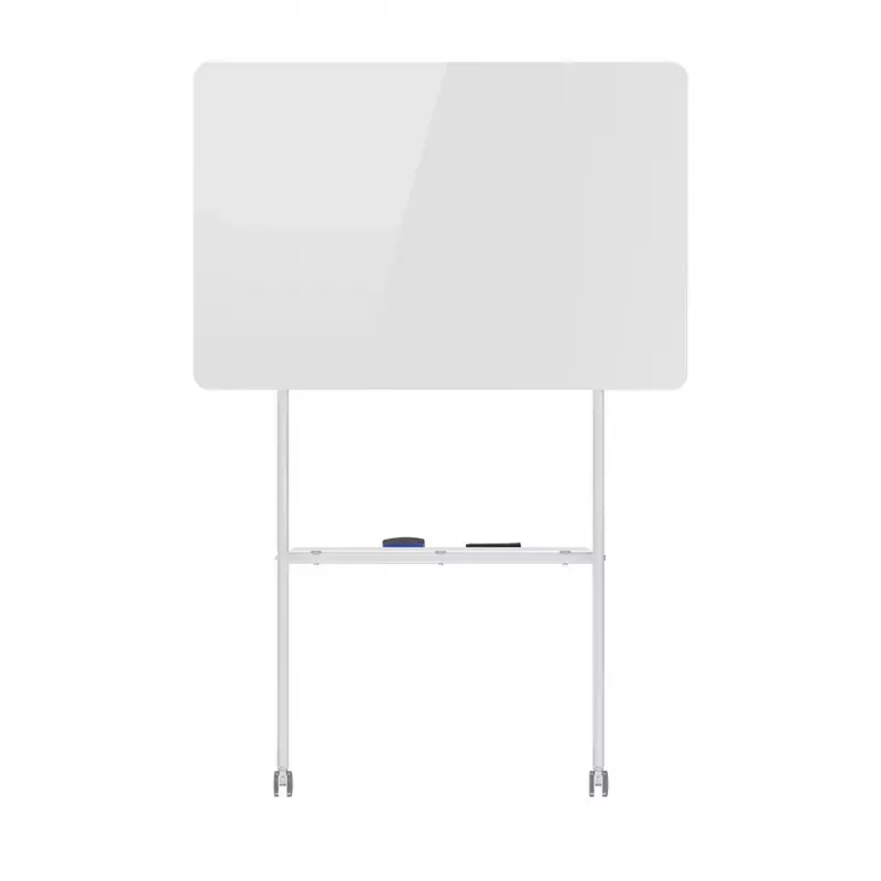 Pizarra ergo office ER-306 — pizarra horizontal de una cara borrable en seco, 1190×790 mm, independiente de acero con ruedas, magnética