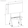 Pizarra ergo office ER-306 — pizarra horizontal de una cara borrable en seco, 1190×790 mm, independiente de acero con ruedas, magnética