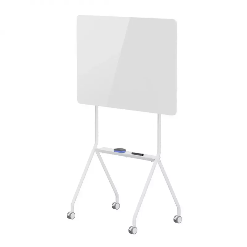 Pizarra ergo office ER-306 — pizarra horizontal de una cara borrable en seco, 1190×790 mm, independiente de acero con ruedas, magnética