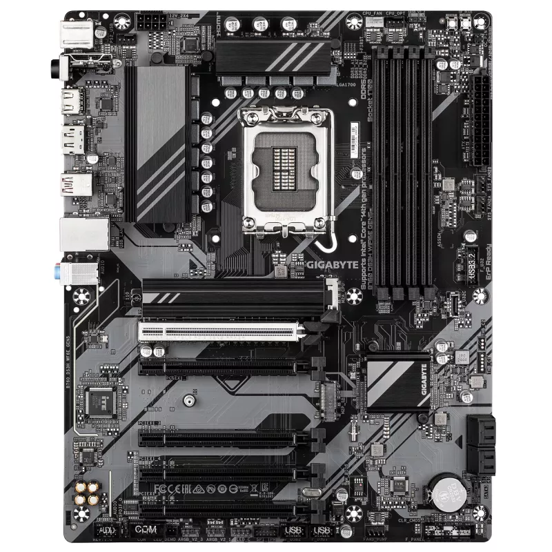Placa base GIGABYTE B760 DS3H WIFI6E GEN5 - Compatible con CPUs Intel Core de 14.ª gen, VRM digital de 8+2+1 fases, hasta 5600MHz DDR5, 2xPCIe 4.0 M.2, Wi-Fi 6E, 1GbE LAN, USB 3.2 Gen 2x2