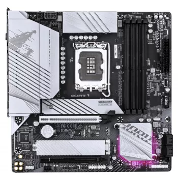 Placa base GIGABYTE B760M AORUS ELITE WIFI6E GEN5 — Micro ATX, LGA1700, DDR5 hasta 5600MHz, 12+1+1 VRM, 2x PCIe4.0 M.2, Wi‑Fi 6E, 2.5 GbE