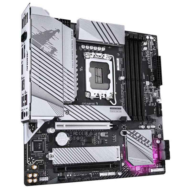 Placa base GIGABYTE B760M AORUS ELITE WIFI6E GEN5 — Micro ATX, LGA1700, DDR5 hasta 5600MHz, 12+1+1 VRM, 2x PCIe4.0 M.2, Wi‑Fi 6E, 2.5 GbE
