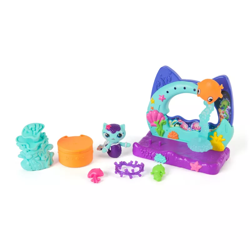 La casa de muñecas de Gabby: La película, acuario de MerCat, con figura de juego y accesorios de casa de muñecas, juguete infantil para niñas y niños a partir de 3 años