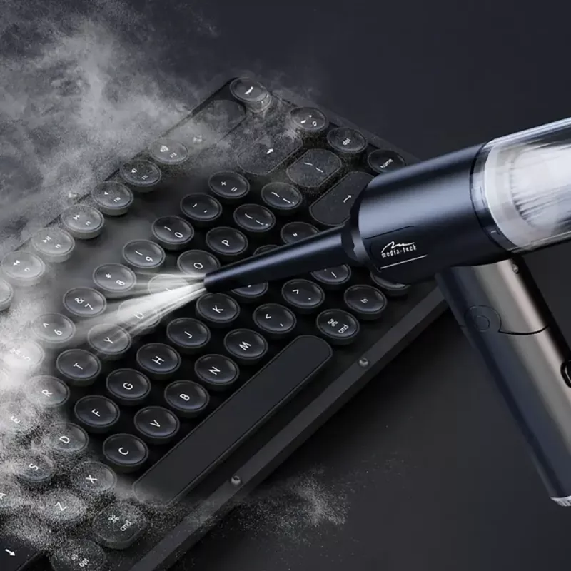 Soplador mini MEDIA-TECH MT6538 2 EN 1 Jet Air Duster — limpiador de mano inalámbrico, 2000 mAh, 65 W, 2500 l/min, 7000 Pa