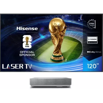 Televisor de proyección Hisense 120L5ND proyector de ultra corta distancia 2700 lúmenes ANSI DLP UHD 4K (3840x2160) negro, plata 3D