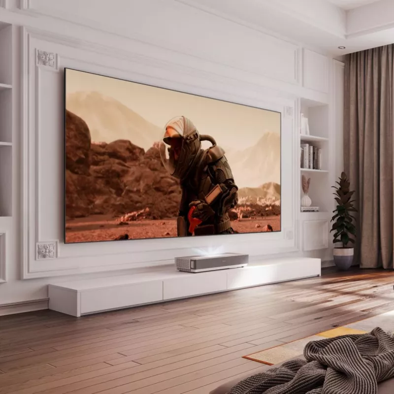 Televisor de proyección Hisense 120L5ND proyector de ultra corta distancia 2700 lúmenes ANSI DLP UHD 4K (3840x2160) negro, plata 3D
