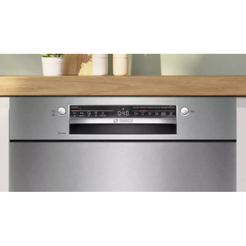 Lavavajillas integrable Bosch SMU2HVS06E — 60 cm totalmente integrado, 14 cubiertos, 5 programas, secado por intercambiador de calor