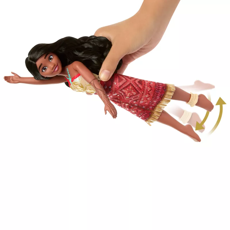 Juguete Disney Vaiana 2, muñeca de moda Vaiana Tautai flotante con 2 accesorios y parte superior que cambia de color