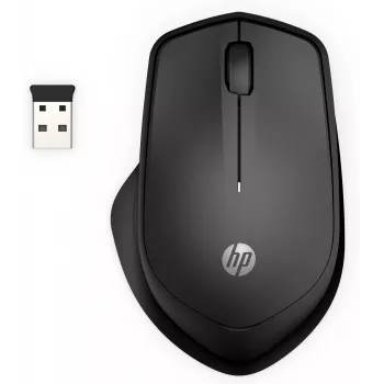 Ratón inalámbrico HP 280 Silent, para diestros, óptico, RF inalámbrico, negro