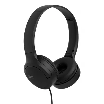 Auriculares JVC HA-S33UC binaurales con cable con diadema, 2 transductores 29,7 mm, 20–20000 Hz, cable de 1,2 m, micrófono en línea, negros