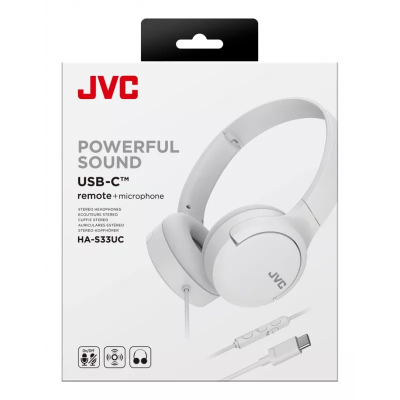 Auriculares JVC HA-S33UC con cable con diadema llamadas/música USB Type-C blancos
