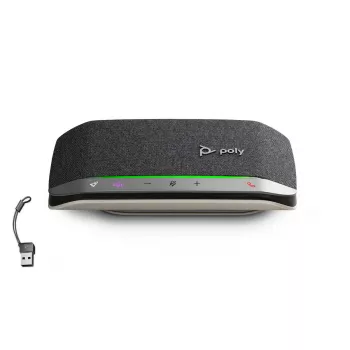 Altavoz de conferencia Poly HP Poly Sync 20 con Bluetooth, adaptador USB-C/A, Micro-USB, batería de 20 h, negro