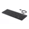 Teclado con cable HP 150, tamaño completo (100 %), con cable, USB, mecánico, QWERTY, negro