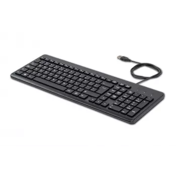 Teclado con cable HP 150, tamaño completo (100 %), con cable, USB, mecánico, QWERTY, negro