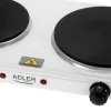 Placa eléctrica Adler AD 6520, 2 zonas de cocción, blanca