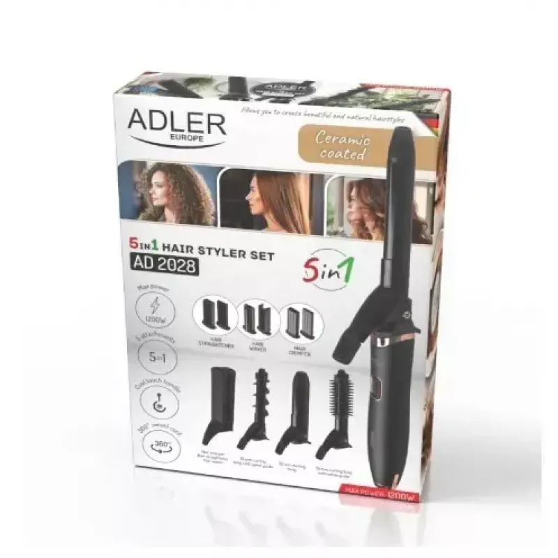 Adler AD 2028 juego de peinado 5 en 1, 1200 W, negro