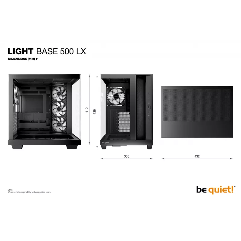 Caja de PC be quiet! Light Base 500 LX Negra Midi Tower ATX 3x ventiladores 120mm