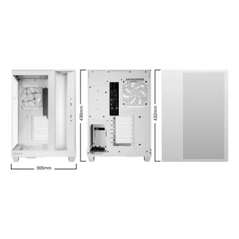 Caja de PC be quiet Light Base 500 LX White Midi Tower ATX/PS2 soporte para fuente de alimentación 3x120 mm frontal 1x120 mm trasero compatible con unidades de 2,5/3,5 pulgadas 305×436×432 mm