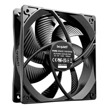 Ventilador para caja de PC be quiet! Pure Wings 3 120mm | PWM Reverse Triple-Pack 12 cm Negro 3 uds.