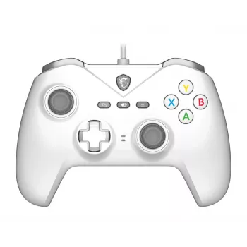 Mando de juegos USB con cable MSI FORCE GC200 WHITE — diseño ergonómico, conexión por cable