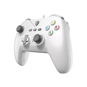 Mando de juegos USB con cable MSI FORCE GC200 WHITE — diseño ergonómico, conexión por cable