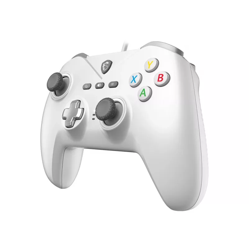 Mando de juegos USB con cable MSI FORCE GC200 WHITE — diseño ergonómico, conexión por cable