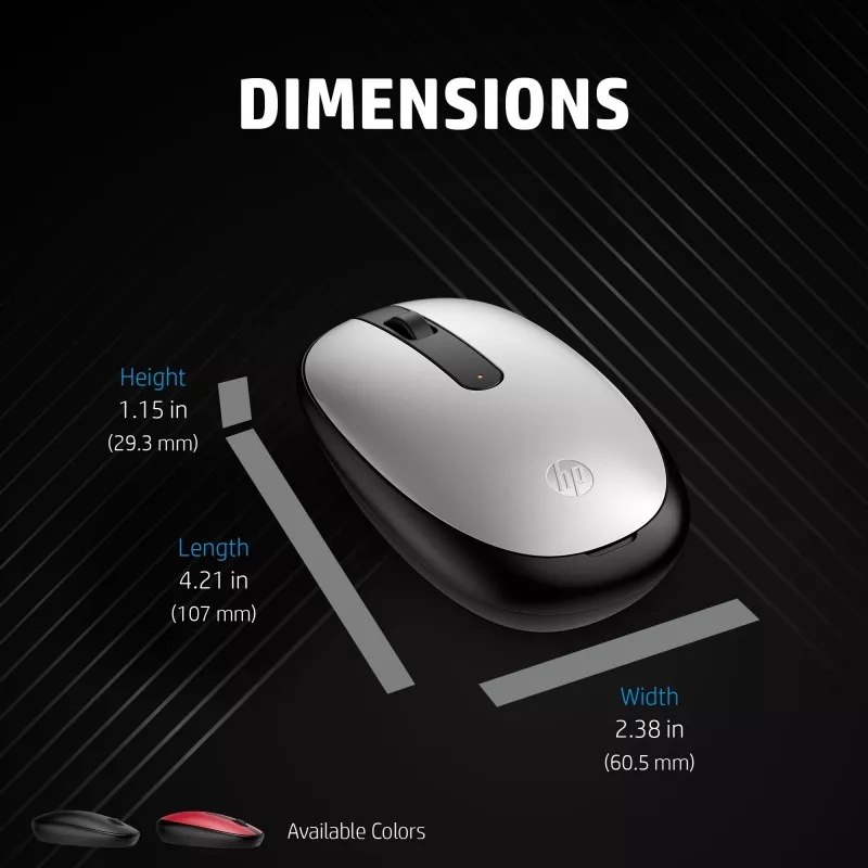 Ratón HP 240 negro Bluetooth, ambidiestro, óptico, Bluetooth, 1600 DPI, negro