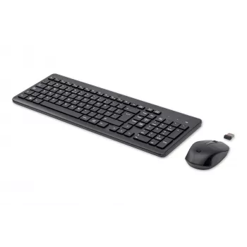 Conjunto de ratón y teclado inalámbrico HP 330, tamaño completo (100 %), inalámbrico, RF Wireless, QWERTY, negro, ratón incluido