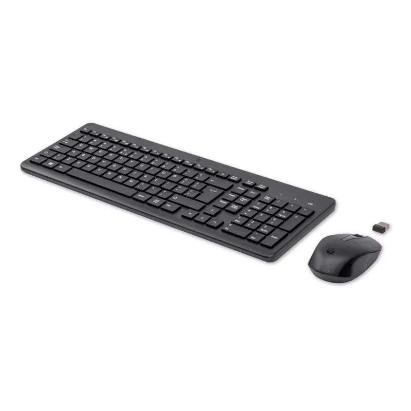 Conjunto de ratón y teclado inalámbrico HP 330, tamaño completo (100 %), inalámbrico, RF Wireless, QWERTY, negro, ratón incluido