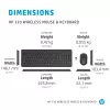 Conjunto de ratón y teclado inalámbrico HP 330, tamaño completo (100 %), inalámbrico, RF Wireless, QWERTY, negro, ratón incluido