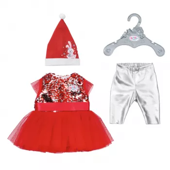 Vestido para muñecas ZAPF BABY born Xmas Dress para muñecas de 43 cm, textil, multicolor, plegable, edad 3–12