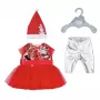 Zapf Creation BABY born vestido navideño 836118 para muñecas de hasta 43 cm, con leggings, zapatos y gorro de Navidad, a partir de 3 años