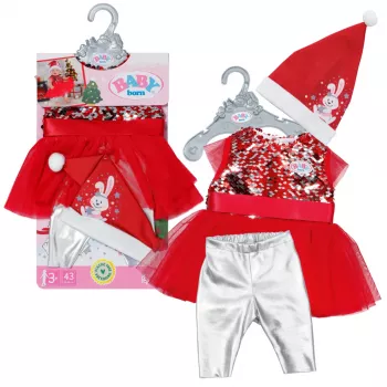Vestido para muñecas ZAPF BABY born Xmas Dress para muñecas de 43 cm, textil, multicolor, plegable, edad 3–12