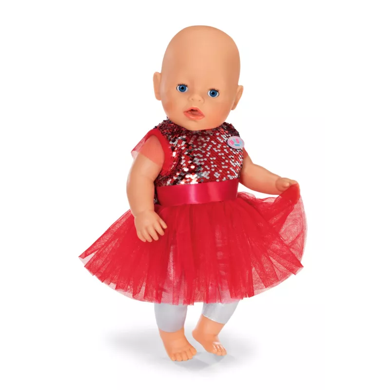 Zapf Creation BABY born vestido navideño 836118 para muñecas de hasta 43 cm, con leggings, zapatos y gorro de Navidad, a partir de 3 años