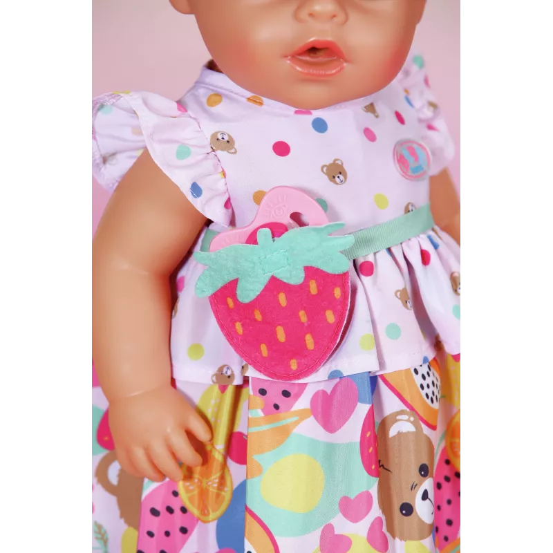 Vestido para muñecas ZAPF BABY born vestido frutas para muñecas de 43 cm, multicolor, plegable, edad 3+