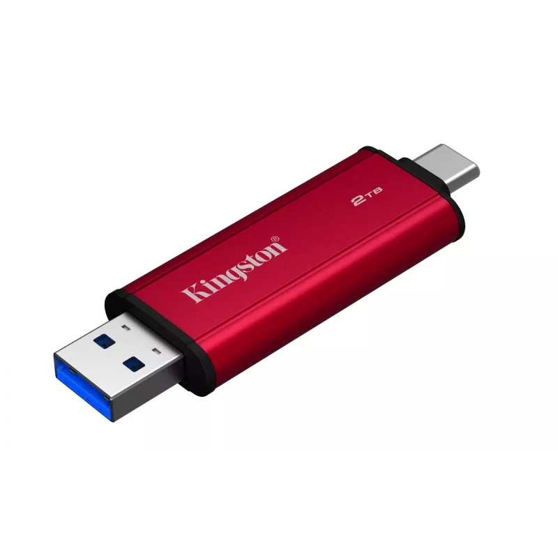 SSD externo Kingston 2 TB Dual USB-A/USB-C, USB 3.2 Gen 2, lectura 1050 MB/s, escritura 950 MB/s, negro/rojo