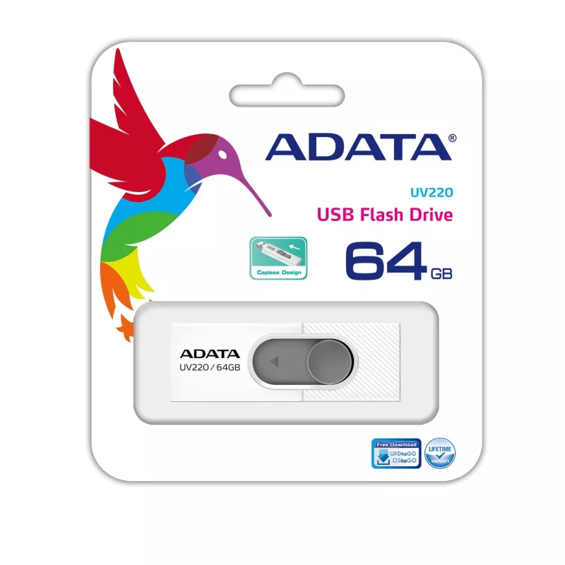 Memoria USB ADATA UV220 64 GB USB Type-A 2.0 gris, blanco