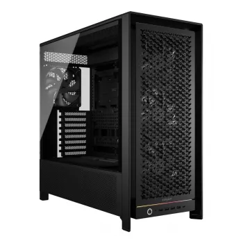 Caja semitorre para PC CORSAIR FRAME 5000D RS — negra, compatible con ATX/EATX, 3 ventiladores frontales de 140 mm, cristal templado, 250×556×542 mm