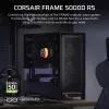 Caja semitorre para PC CORSAIR FRAME 5000D RS — negra, compatible con ATX/EATX, 3 ventiladores frontales de 140 mm, cristal templado, 250×556×542 mm