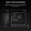 Caja semitorre para PC CORSAIR FRAME 5000D RS — negra, compatible con ATX/EATX, 3 ventiladores frontales de 140 mm, cristal templado, 250×556×542 mm