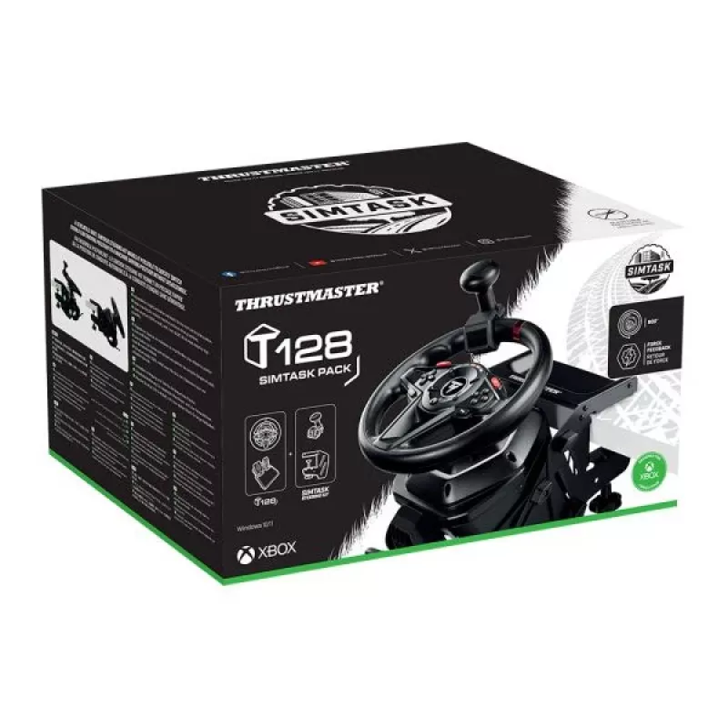 Thrustmaster T128 Negro USB Volante + Pedales Analógico PC, Xbox One, Xbox Series S, Xbox Series X