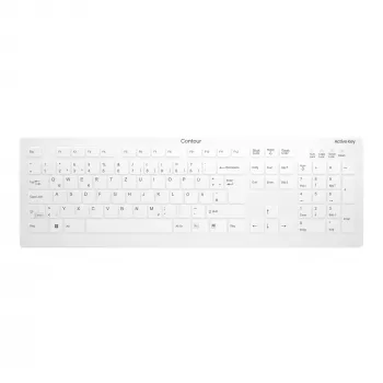 Contour Design Active Key Contour QuickClean Teclado médico Tapa extraíble Full-Size Inalámbrico Blanco DE C8112