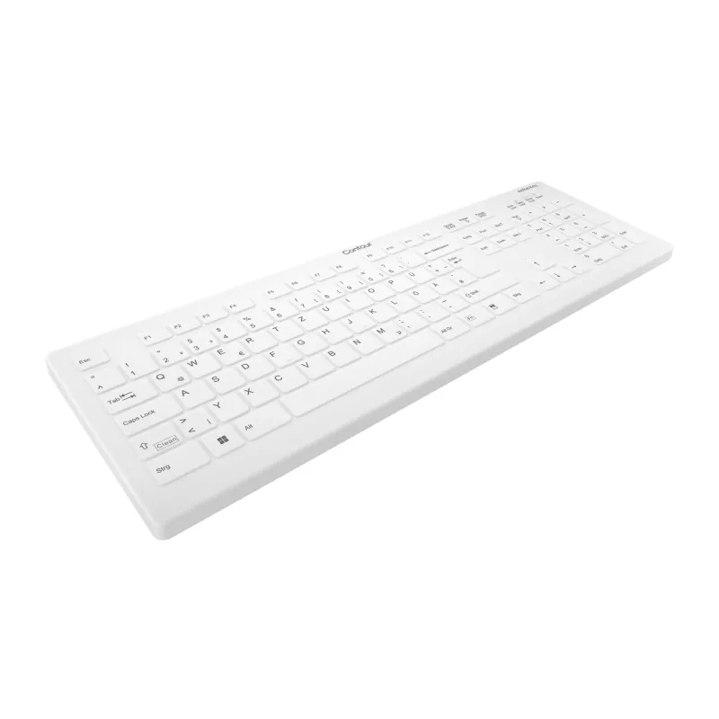 Contour Design Active Key Contour QuickClean Teclado médico Tapa extraíble Full-Size Inalámbrico Blanco DE C8112