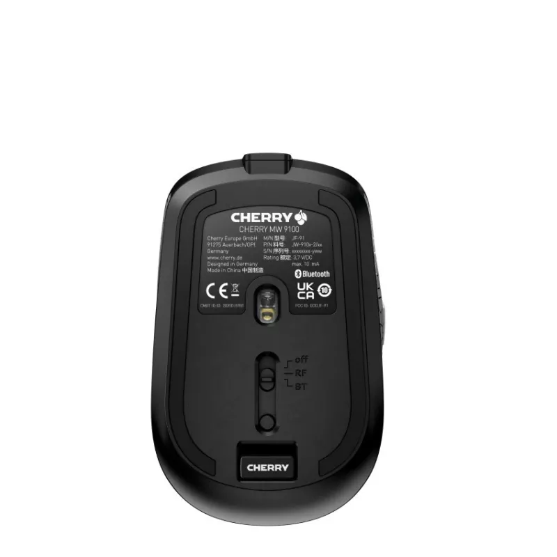 CHERRY MW 9100 Ratón Oficina Ambidiestro RF Wireless + Bluetooth 2400 DPI
