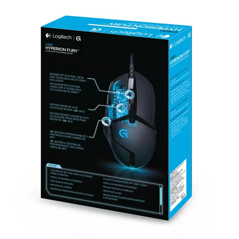 LOGITECH G402 FPS Ratón gaming USB Hyperion Fury - EWR2