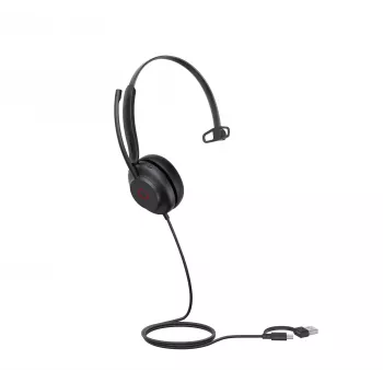Yealink UH35 Mono UC Auricular USB-C/A, con cable, 20–20000 Hz, llamadas/música, 96,5 g, Auricular, Negro