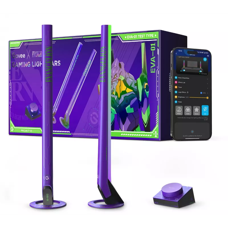 Set de iluminación inteligente Govee H6047, Wi‑Fi/Bluetooth, 12V 24W, negro, 5 uds.