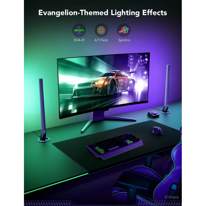 Set de iluminación inteligente Govee H6047, Wi‑Fi/Bluetooth, 12V 24W, negro, 5 uds.