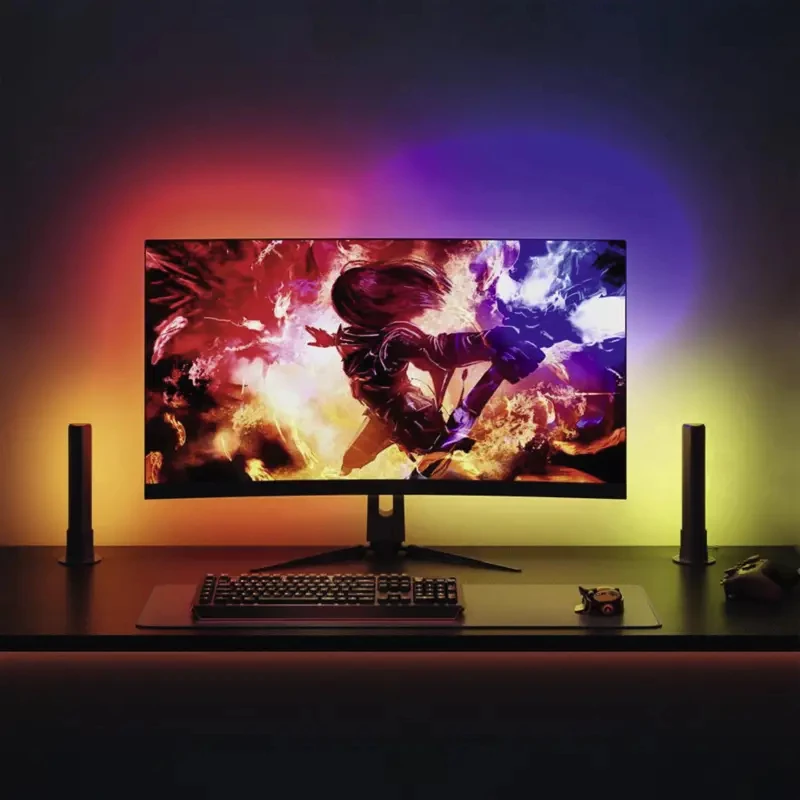 Set de iluminación inteligente Govee H6608 — Wi-Fi/Bluetooth, negro, multicolor, 3 uds., cable de 1,5 m