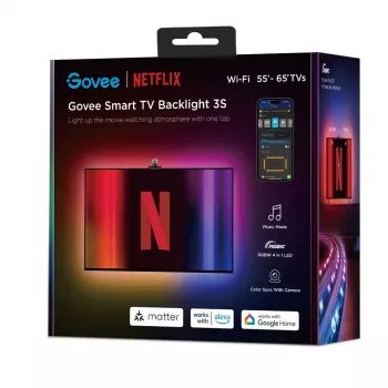 Tira de luz inteligente Govee H6098 — Wi‑Fi/Bluetooth, negra, 2 kWh/1000h, clase energética G